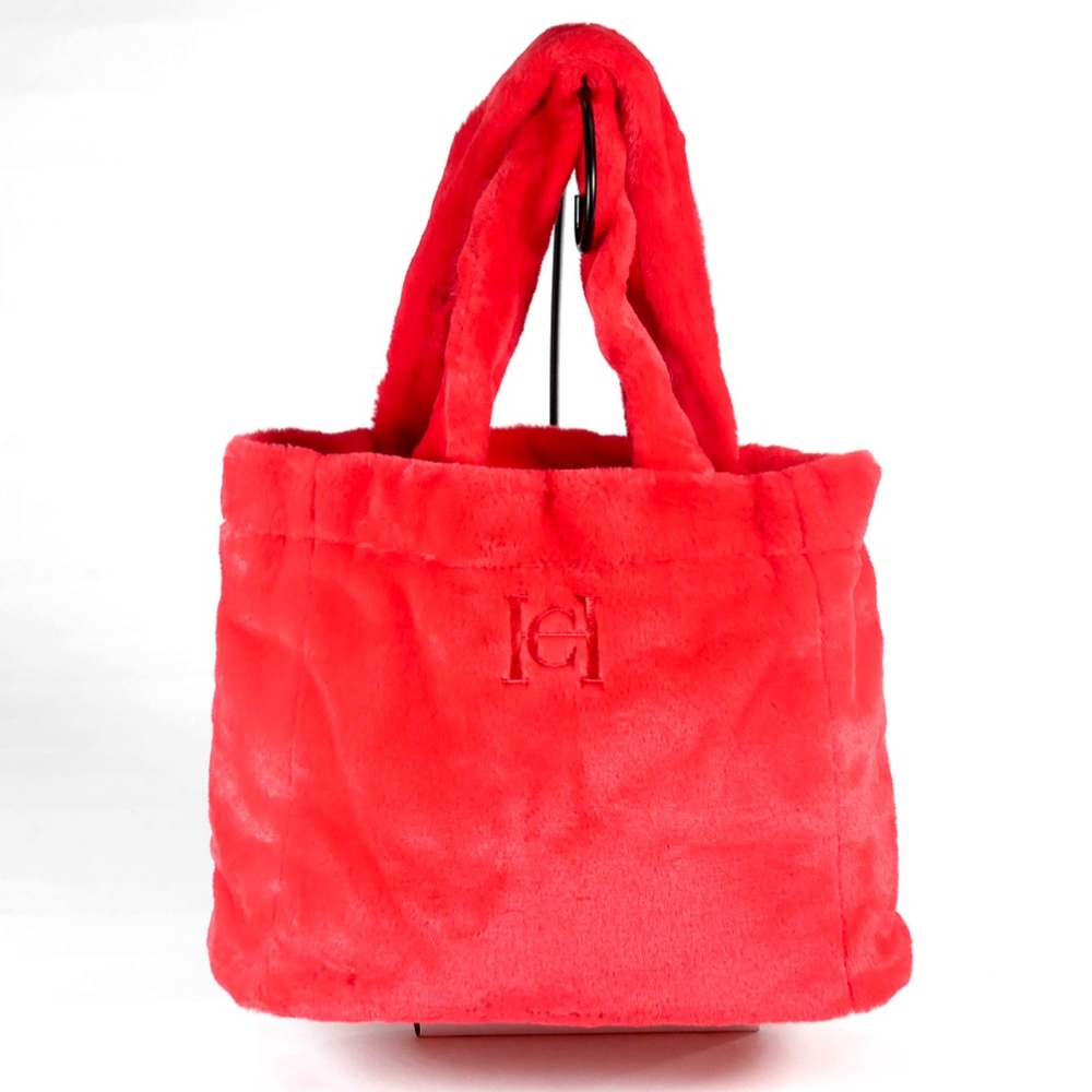 Carolina Herrera Tote Bag Red Fuzzy  NEW